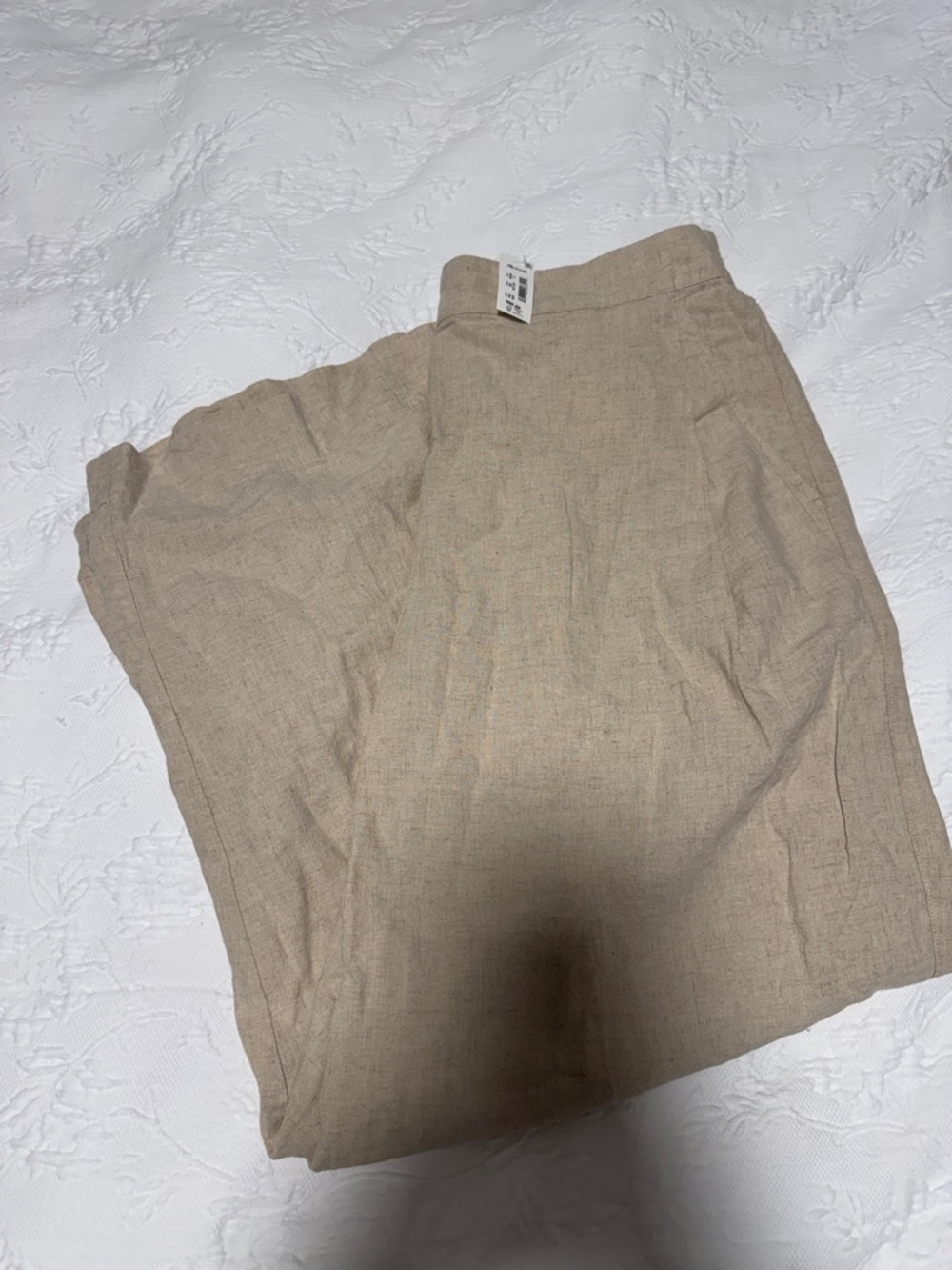 Madewell Women’s Elastic-Waist Linen-Blend Pull-on Straight Crop Pant